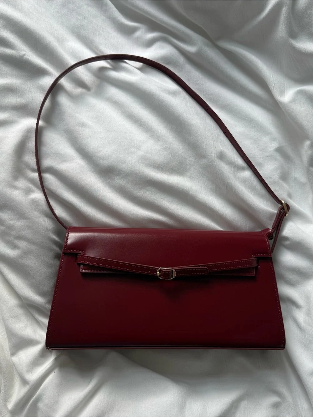 verafied nyc dark cherry shoulder bag